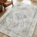Phantoscope Washable Area Rug 6'x9' Non-Slip, Vintage Neutral Rugs by Phantoscope