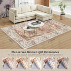 Deerly 6x9 Vintage Rugs for Dining Room, Washable Rugs Non Slip Large Area Rug - Image 3