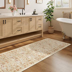 DUKINO 2.6x8 Runner Rug for Hallway, Washable Vintage Floral Kitchen Rug - Image 8