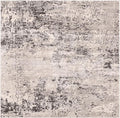 Rugs.com Leipzig Collection Rug – 6 Ft Square Gray Low-Pile Rug Perfect by Rugscom