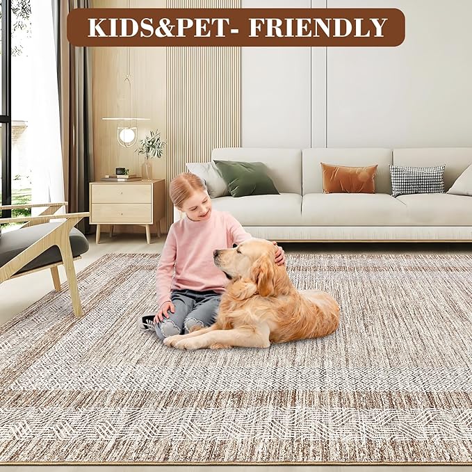 GarveeHome 10x13 Large Washable Geometric Area Rug Non Slip Non Shedding Floor - Image 5
