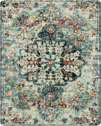 Lahome Boho 8x10 Rugs for Living Room, Teal Washable Rugs for Bedroom Aesthetic - Image 9