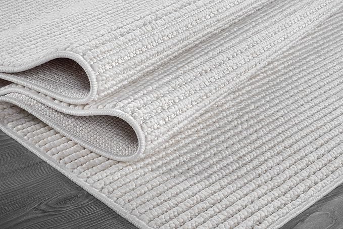 Beverly Rug Micro Loop Large Area Rug White 9x12 Modern Luxury Trellis - Image 4