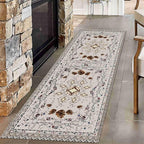 Floral Runner Rug, Bohemian Vintage Distressed Pineal - Image 2