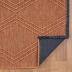 LUXE WEAVERS Modern Farmhouse Orange 5x7 Washable Area Rug, Anti-Slip Diamond - Image 7