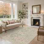 Bavni Floral Beige Pink Area Rugs 6x9, Vintage Boho Carpet Machine Washable by BAVNI