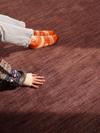Rugsotic Carpets Hand Knotted Gabbeh Wool 10'x13' Area Rug Solid Purple L00111 by GetMyRugsLLC