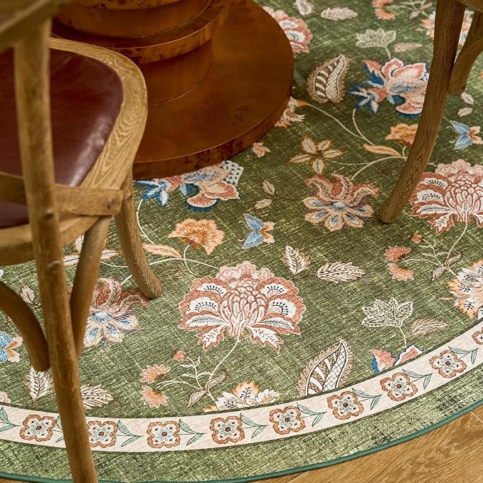 jinchan Elora 7ft Floral Round Rug - Image 5