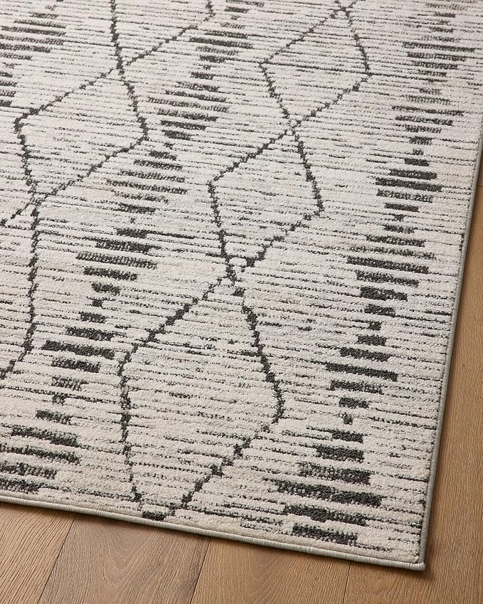 Loloi Kamala Collection KAM-02 Charcoal/Dove 5'-3" x 7'-9" Area Rug - Image 8