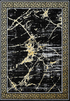 GLORY RUGS Area Rugs Marble 5X7 Black Gold Carpet Modern Abstract Rug Living - Image 3