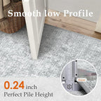 2x3 Entryway Area Rug Vintage Washable Small Carpet Indoor Non Slip Grey - Image 3