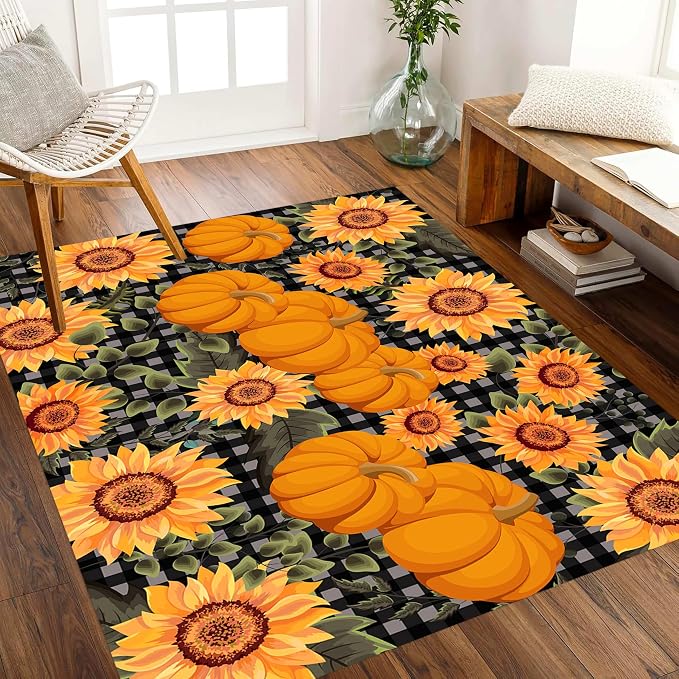 Autumn Style Area Carpet, Checkered - Image 2