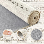 Nakagishi Area Rug Living Room Rugs: 4X6 Machine Washable Boho Large Neutral - Image 3