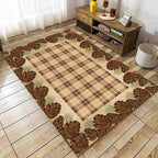 UNREASTO Rustic Pine Cones Area Rug 3x5ft, Indoor Anti-Slip, Large Area Rug by Unknown