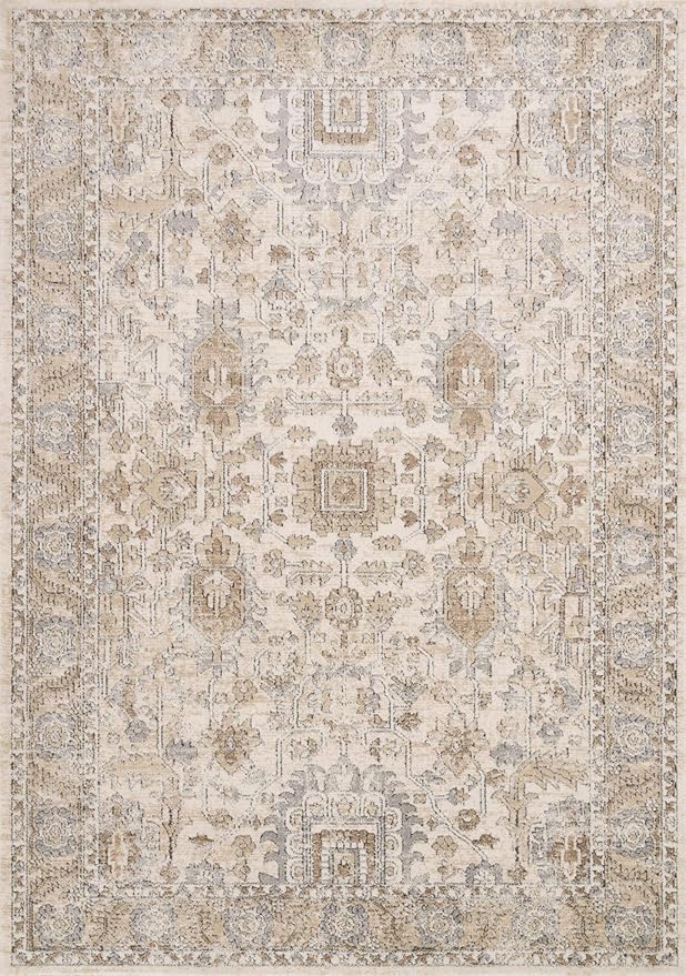 Loloi Teagan Collection TEA-03 Ivory/Sand 3'-4" x 5'-7" Accent Rug, Soft - Image 2
