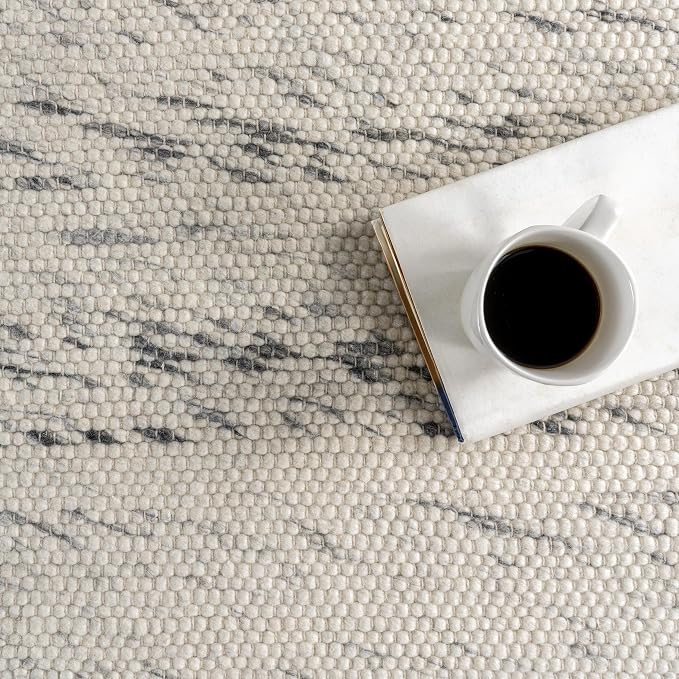 Rugs USA Santa Ynez Ivory/Grey, Wool & Cotton, Soft and Cozy, High Traffic - Image 8
