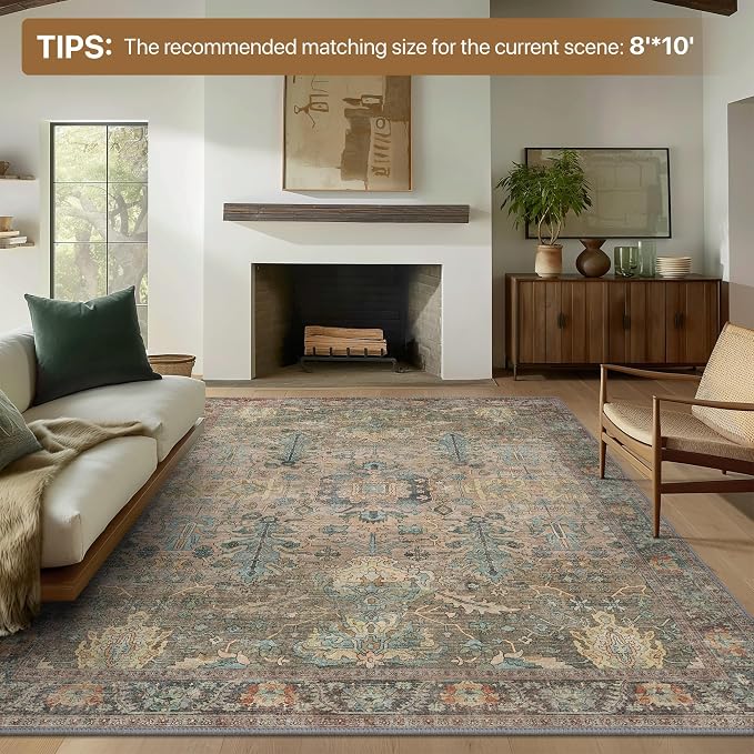 Bavni 8x10 Area Rugs for Living Room, Machine Washable Rug Lightweight Low Pile - Image 6
