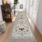 Floral Runner Rug, Bohemian Vintage Distressed Floral Pineal Rug - Image 3