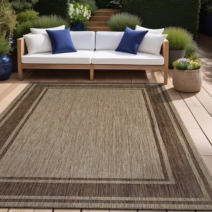 Beverly Rug Outdoor Rug 6x9 Modern Bordered Area Rugs by BeverlyRug