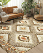 Area Rug 8x10 Rug Machine Washable Non-Slip Low Pile Print Pattern Western Rug - Image 8