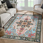 WILLSUN Washable Area Rugs, 4x6 Non-Slip Boho Large Area Rugs - Image 8