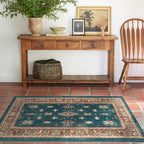 RUGGABLE Washable Vintage Area Rug – Verena Teal Blue 4x6, Stain-Resistant - Image 2