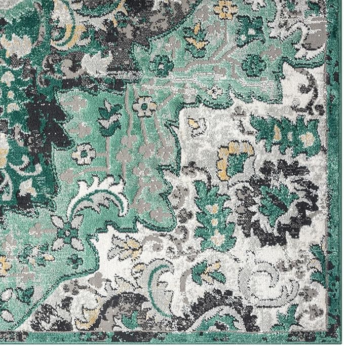 LUXE WEAVERS Moroccan Green 6x9 Medallion Area Rug - Image 6