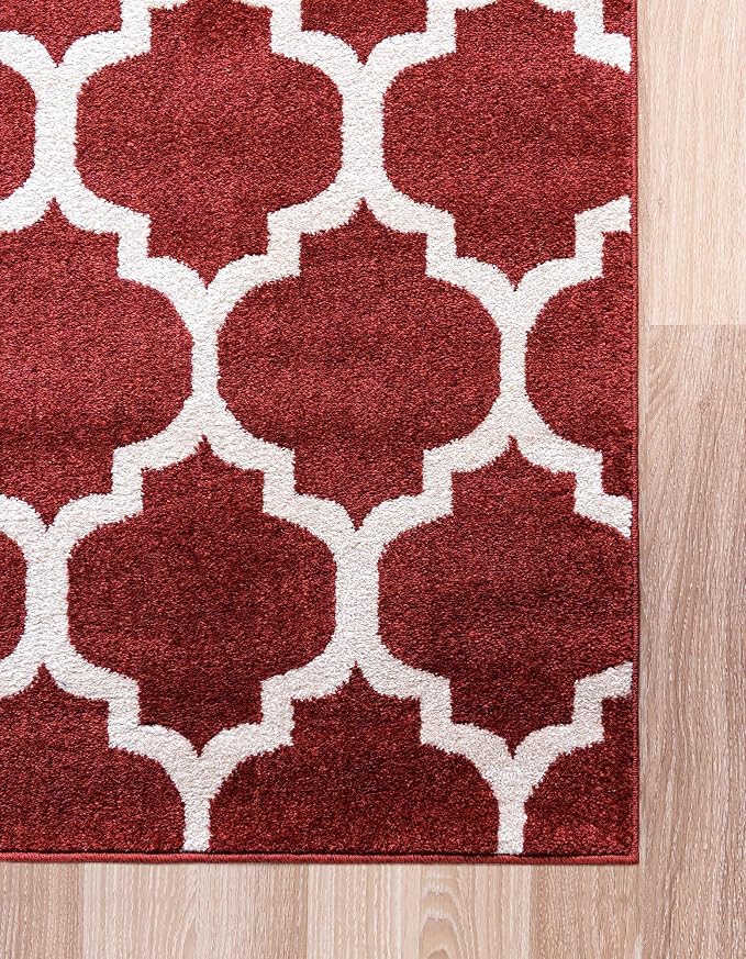 Rugs.com Lattice Collection Rug – 9' x 12' Dark Terracotta Medium Rug Perfect - Image 6