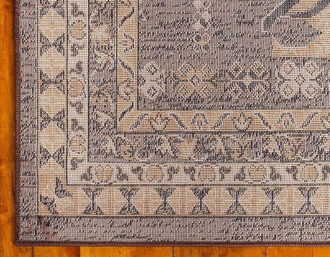 Unique Loom Taftan Collection Border Geometric Tribal Inspired Design Area Rug - Image 8