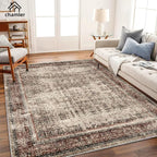 10'x14' Washable Area Rug Boho Chic Medallion Distressed Design Non-Shedding - Image 2