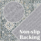 jinchan Area Rug 4x6 Washable Bedroom Rug Vintage Distressed Gray Multi Floral - Image 6
