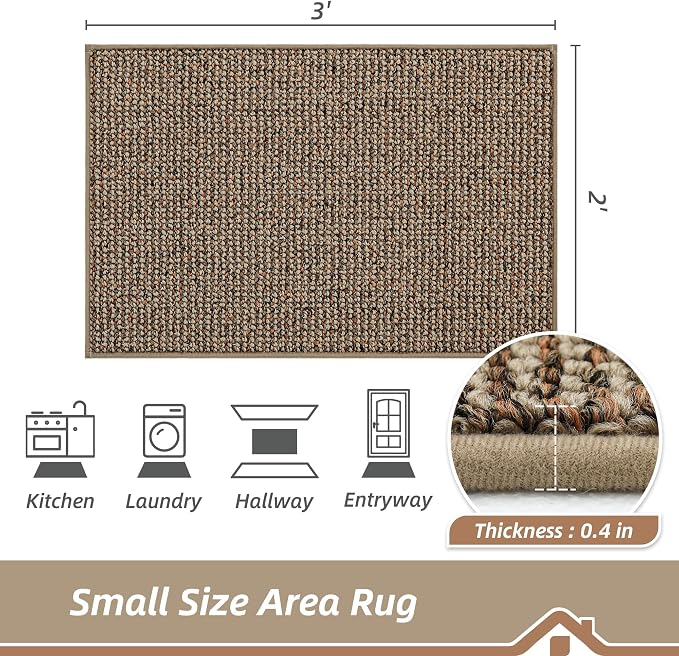 BEQHAUSE 2x3 Entryway Rug Indoor Door Mat Non-Slip Washable, Hallway Rugs - Image 2