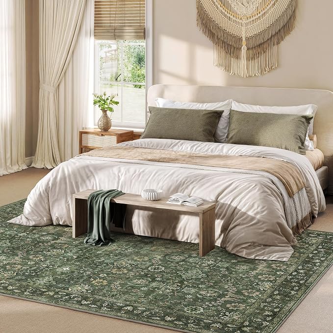 6x9 Rugs for Living Room, Soft Large Area Rugs Green Washable Rug, Indoor - Image 2