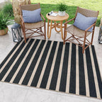 Lahome Striped Easy Jute Indoor Outdoor Rug, Washable Rugs 5x7 - Image 2