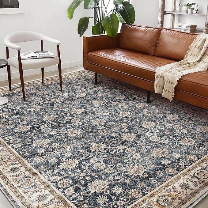 Area Rug 5'x7' Washable Rug Vintage Traditional Floor Cover Thin Retro Kitchen - Image 3