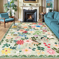 Area Rugs 9x12 Living Room: Floral Washable Rug Vintage Large Soft Boho by PLHXFRSoftAreaRugs