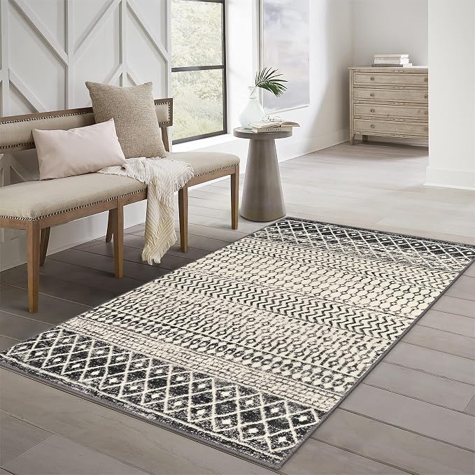 Boho Rugs for Living Room, 4x6 Moroccan Vintage Non-Slip Large Area Rug - Image 7