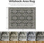 WITSHOCK Living Room Area Rugs 7x9: Soft Non-Slip Backing Washable Rugs Vintage - Image 2