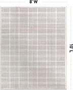 Rugshop Bohemian Stripe Lines Washable Non Slip Area Rug 8' x 10' Ivory - Image 2