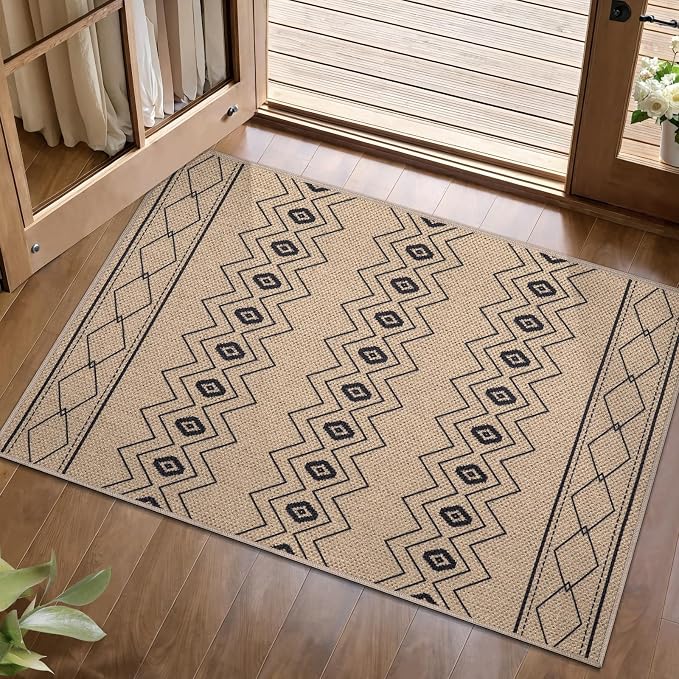 Tangsoo Easy Jute 2x3 Outdoor Rug, Non Slip Small Machine Washable Rug by Tangsoo