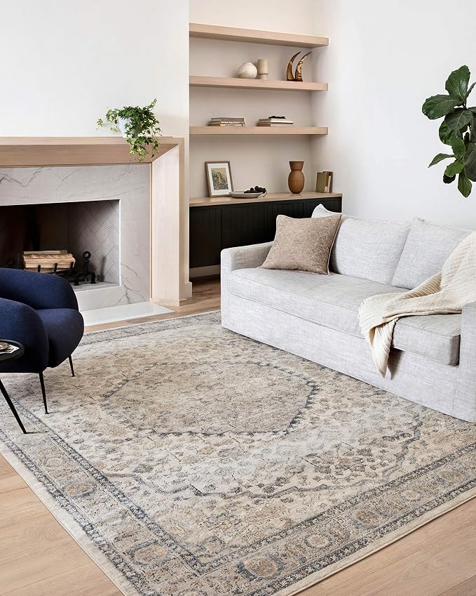 Loloi Teagan Collection TEA-01 Natural/Lt. Grey 2'-8" x 13' Runner Rug - Image 3