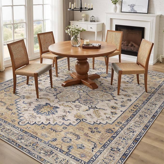 GENIMO 8X10 Area Rugs for Living Room, Machine Washable Vintage Floor Cover - Image 5