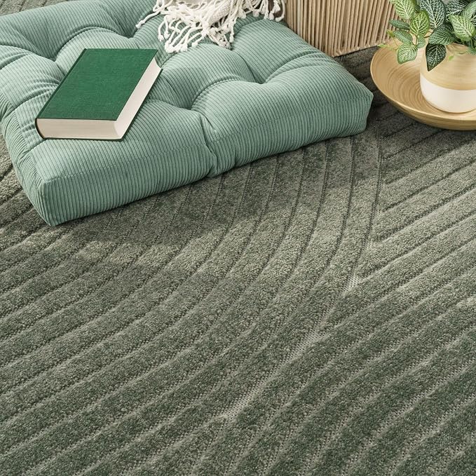 Paco Home Modern Area Rug with Raised Curved Line Pattern – Minimalist Design - Image 2