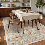 Washable Area Rug 4' x 6' Vintage Traditional Persian Mat - Image 3