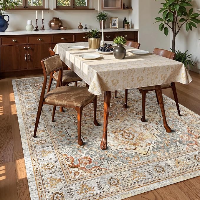 Washable Area Rug 3' x 5 ' Vintage Traditional Persian Mat - Image 3