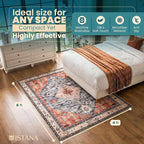Istana 4x6 Rug - Red & Teal Area Rugs 4x6 - Kid & Pet Friendly Machine Washable - Image 2