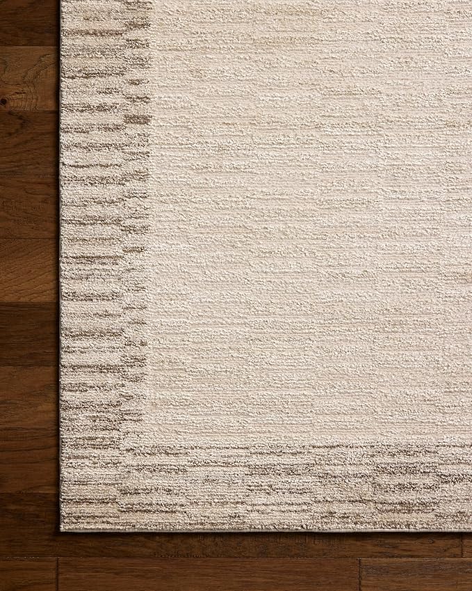 Loloi Chris Loves Julia Calvin Collection CLV-04 Ivory/Pebble 5'-3" x 5'-3" - Image 6