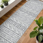 KUTA Long Hallway Runner Rug 2.6x14 Non-Slip Washable, Moroccan Vintage Beige - Image 3