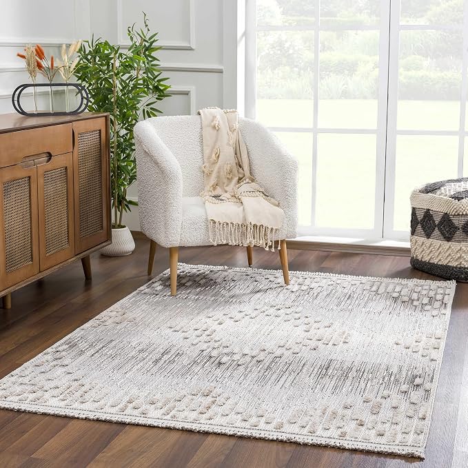 Hauteloom Poydras Farmhouse Living Room Bedroom Modern Moroccan Area Rug by Hauteloom