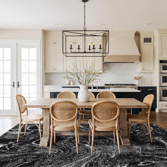 Rugshop Abstract Marble Shag Area Rug Anthracite Dark Gray 7' 10" x 10' Perfect - Image 9